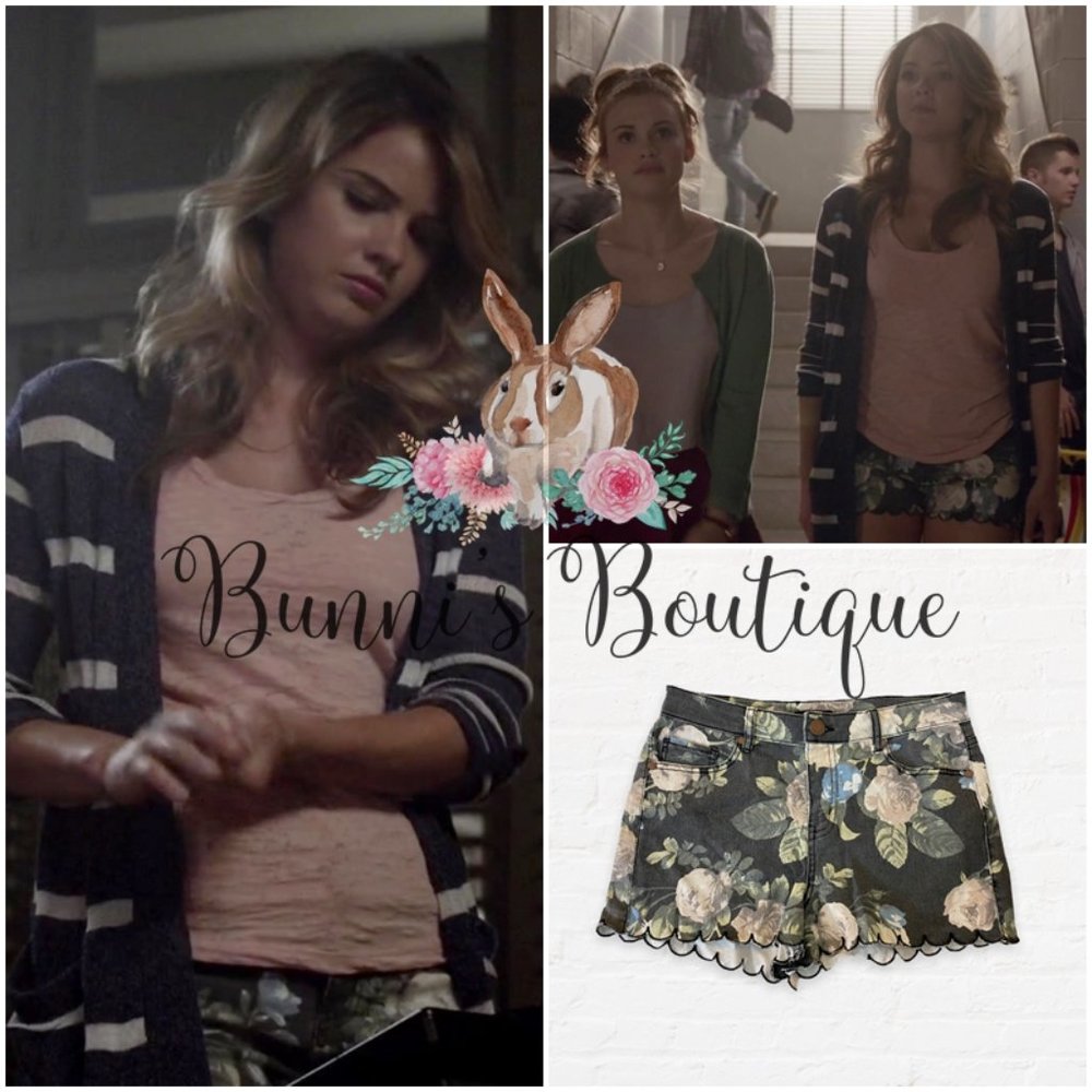 Malia Tate Aqua Jordan Rose Scalloped Denim Shorts Teen Wolf